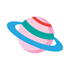 cute hand drawn planet on white background