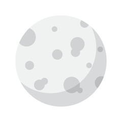 Full Moon Flat Illustration on white background