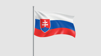 Waving National Flag Of Slovakia. 3D Flag Vector