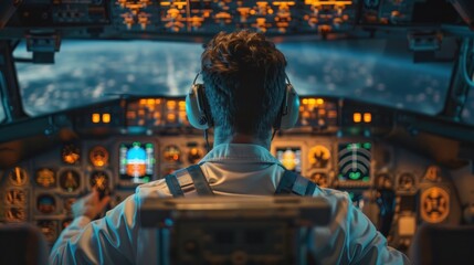 Pilot in the Cockpit of an Airplane