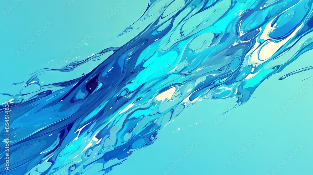 Poster Blue Liquid Abstract Background