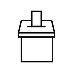 Vote box or ballot box icon isolated on white background illustration for graphic and web design. Election Vote concept icon template color editable. Vector illustration. Eps file 4.