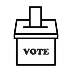 Vector vote line icon. Hand putting ballot paper in the voting box. Election illustration. Hand voting ballot box sign vector icon. Vector illustration. Eps file 3.