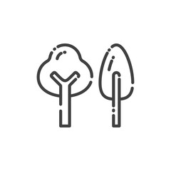 Autumn Trees Outline Icon - Autumn Season Icon Vector Illustration Design