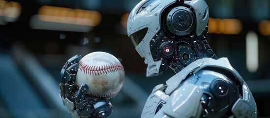 A Robotic Athlete Holds a Baseball
