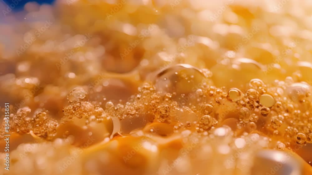 Poster a of tiny delicate bubbles tered throughout the surface of honey giving it a bubbly almost effervesc