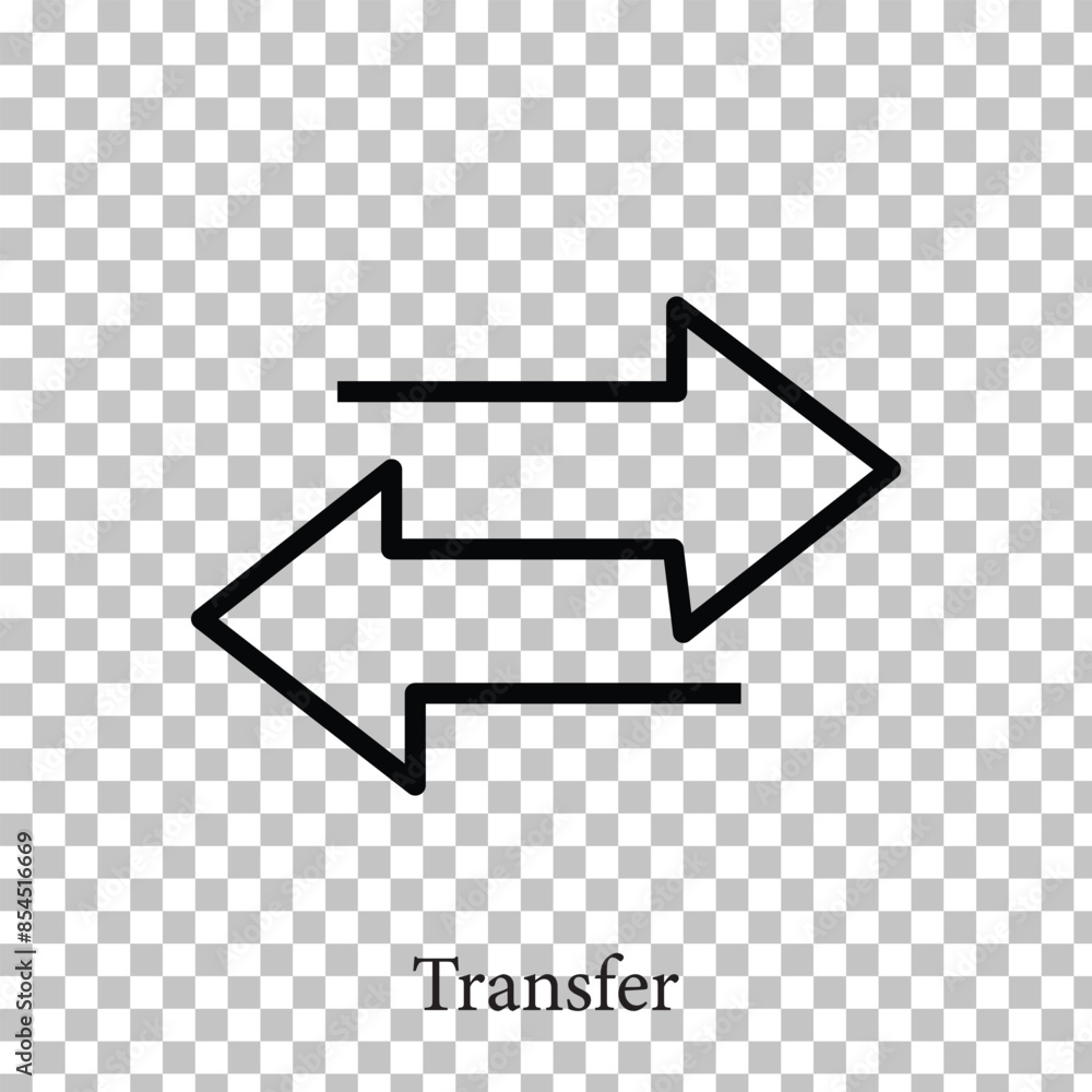 Poster black transfer arrows icon. data transfer vector icon. arrow exchange icon. arrow left and right sym