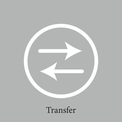 White Transfer vector icon isolated on grey background, Transfer transparency logo design. Vector illustration. Eps file 37.