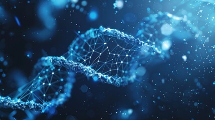 Abstract Blue DNA Double Helix