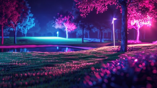 Neon Night Golf Course