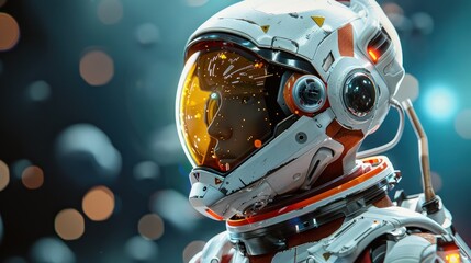 Fototapeta premium Astronaut in a Futuristic Spacesuit