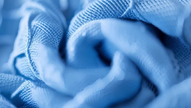 #7 The closeup of a cashmere scarf displays the intricate diamond pattern of the fabric adding visual interest and dimension to the otherwise smooth surface. The light blue color adds