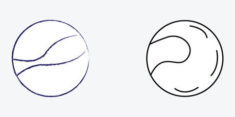 Tennis ball icon, Tennis ball sign - symbol vector. Tennis ball logo concept on grey background from Sport collection. Vector illustration. Eps file 83.