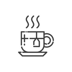 Hot Tea Outline Icon - Autumn Season Icon Vector Illustration Design