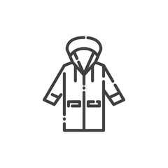 Rain Coat Outline Icon - Autumn Season Icon Vector Illustration Design