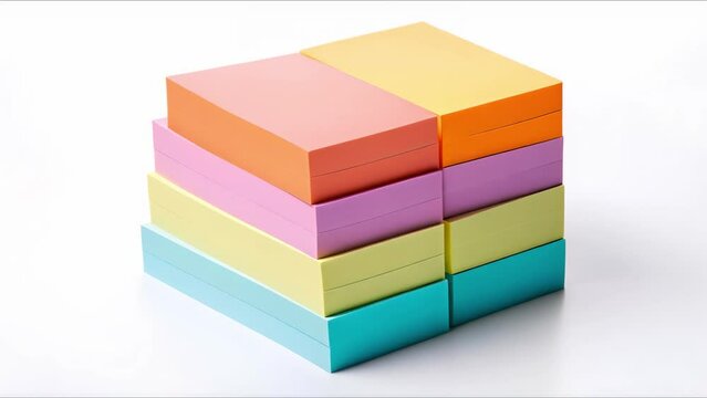 Colorful blank sticky notes on white background. Concept Photography, Studio Setup, Colorful, Office Supplies, Creativity