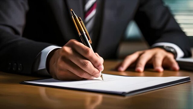 Real estate agent signing contract to sell a house. Concept Real Estate, Contract Signing, House Sale, Property Transaction, Realtor