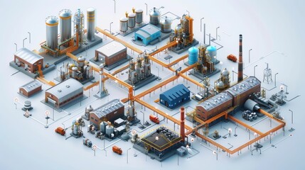 Detailed infographic depicting the various stages and components of a comprehensive supply chain process including manufacturing logistics transportation warehousing and distribution