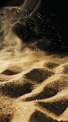 Blowing Sand Isolated on Black Background