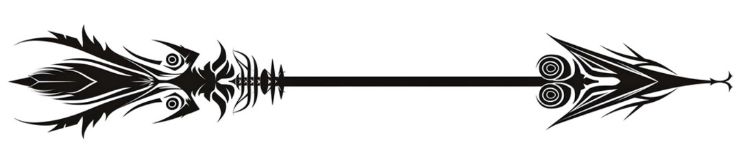 Minimalist Tribal Spiral Arrow Design for Graphic Elements