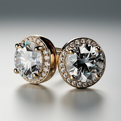 Small Round Diamond Stud Earrings