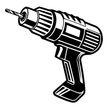 recommend clip art: Drill silhouette vector illustration
