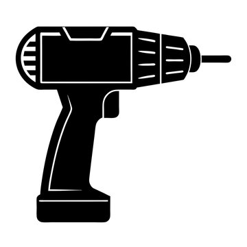 black cordless drill tool clip art preview