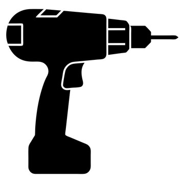 black cordless drill tool clip art preview