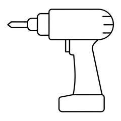  Drill line art vector illustration on a white background 