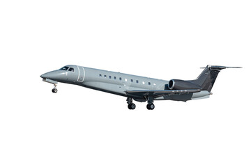 Takeoff a modern luxury business jet isolated