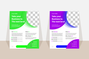 Vector eco flyer, poster, brochure, magazine cover template. Modern green leaf, environment design. - Vector. brochure flyer design a4 template.