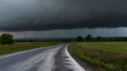Fototapeta premium storm over the road
