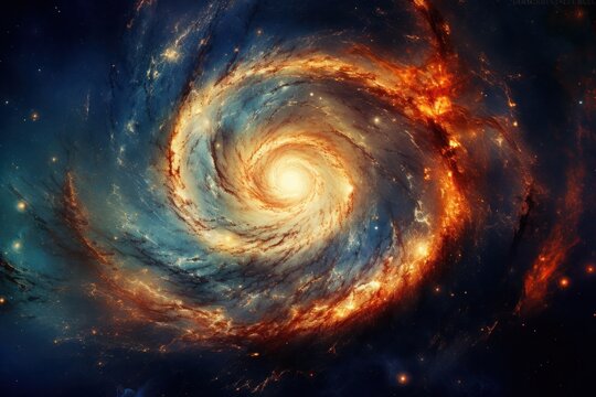 Fototapeta Spiral galaxy astronomy universe outdoors.