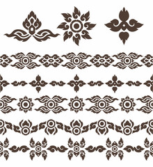 Thailand flower decoration pattern. traditional Thai art