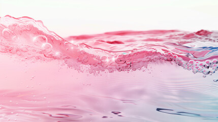 Vibrant Pink Water Ripple on White Background