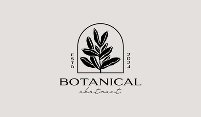 Botanical Plant Leaf Flower Logo Template. Universal creative premium symbol. Vector illustration. Creative Minimal design template. Symbol for Corporate Business Identity