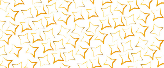 Vector star drawn with colorful star shapes drawn with dry brush.