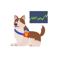 ダウの犬。フラットなベクターイラスト。
A Dow dog. Flat vector illustration.