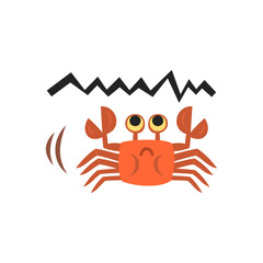 チャートがカニの歩みのように横ばいのイラスト。フラットなベクターイラスト。
Illustration of a chart flatlining like a crab's walk. Flat vector illustration.