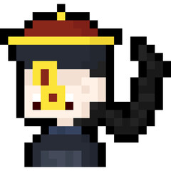 Pixel art cartoon portrait chinese ghost character 2