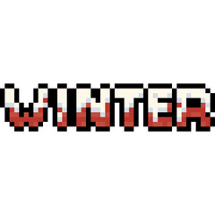 Pixel art winter snowy text design