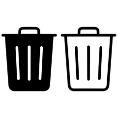 Trash icon in line style. Delete icon, modern vector trash can symbol isolated on white background. Linear pictogram pack. line icon for web apps and mobile concept.