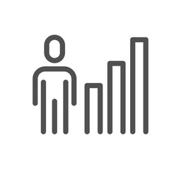 Business people related icon outline and linear vector.
