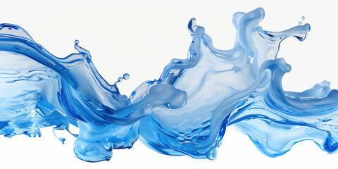 3D Illustration of Blue Milk Floating on White Background