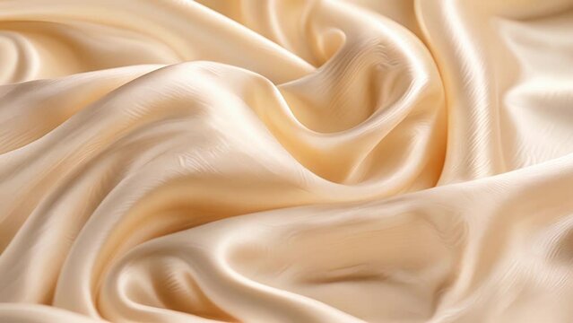 Fine closely woven threads of creamy beige viscose form a smooth and silky surface exuding a luxurious softness.