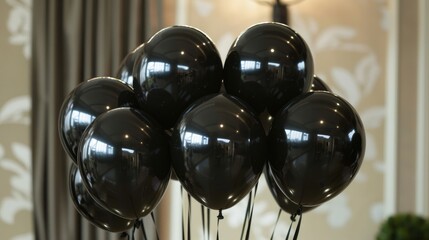 Party information about marking with black balloons