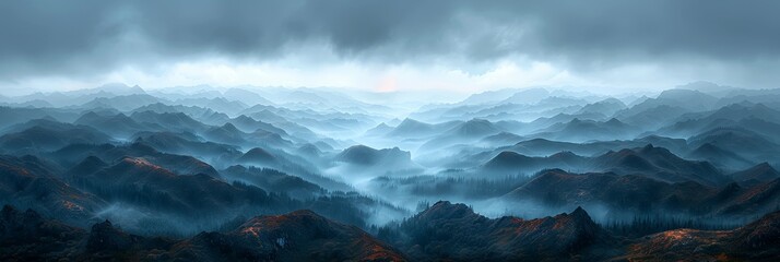 Fototapeta premium Misty Mountain Panorama