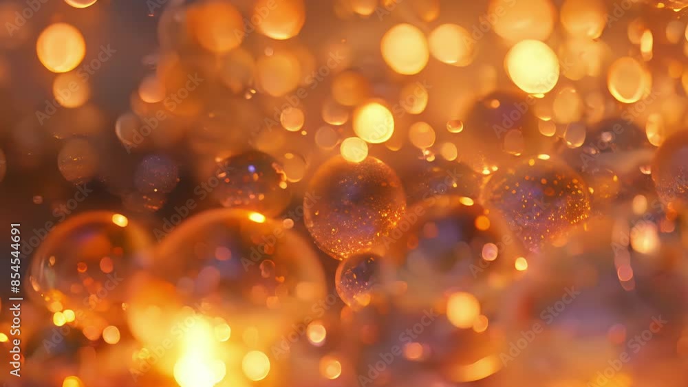 Poster up close the surface of these glowing jelly candies resembles a galaxy of tiny bubbles with each one