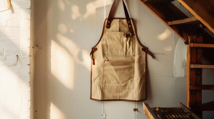 The hanging rustic apron