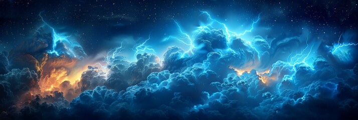 Fototapeta premium Electrified Sky: A Dramatic Thunderstorm